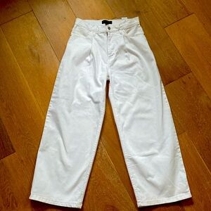 BR- Wide Leg Crop White Jean